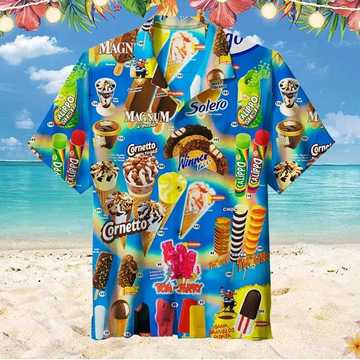 Sweet Treat Hawaiian Shirt, Ice Cream Tropical Aloha Summer Shirt