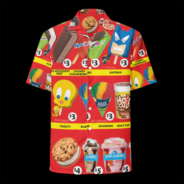 Ice Cream Aloha Shirt, Cute Sweet Treat Tropical Hawaiian Shirt for Summer