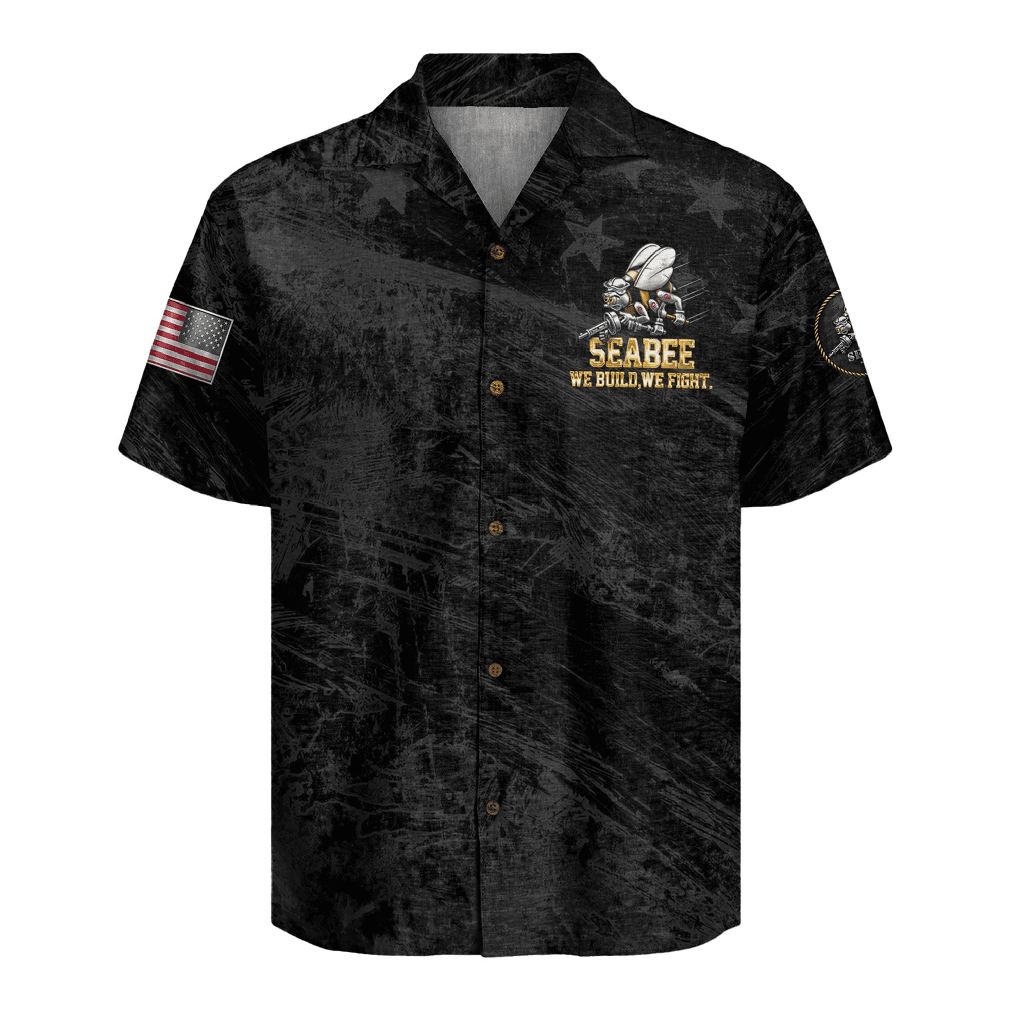 US Navy Seabees Aloha Shirt, 250th Anniversary Patriotic Beach Shirt
