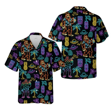 Tiki Mask Floral Shirt Mens, Funny Hawaiian Aloha Beach Shirt