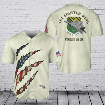 USAF 1st Fighter Wing F-22 Raptor Hawaiian Shirt