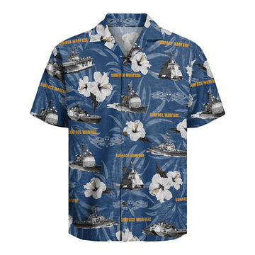 US Navy Surface Warfare Hawaiian Shirt, America 250 Years Patriotic Aloha Shirt