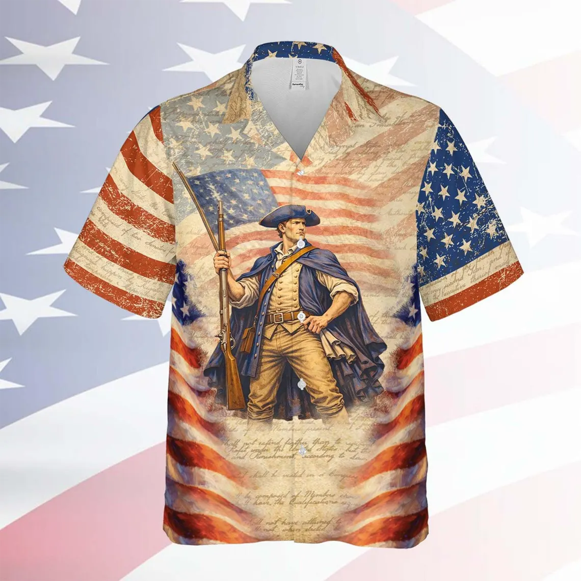 atriot Descendant Aloha Shirt, 1776 USA 250 Years Independence Hawaiian Shirt
