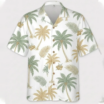 Hawaiian Shirt Men Women Palm Tree Coconut Beach Tropical Aloha Shirt