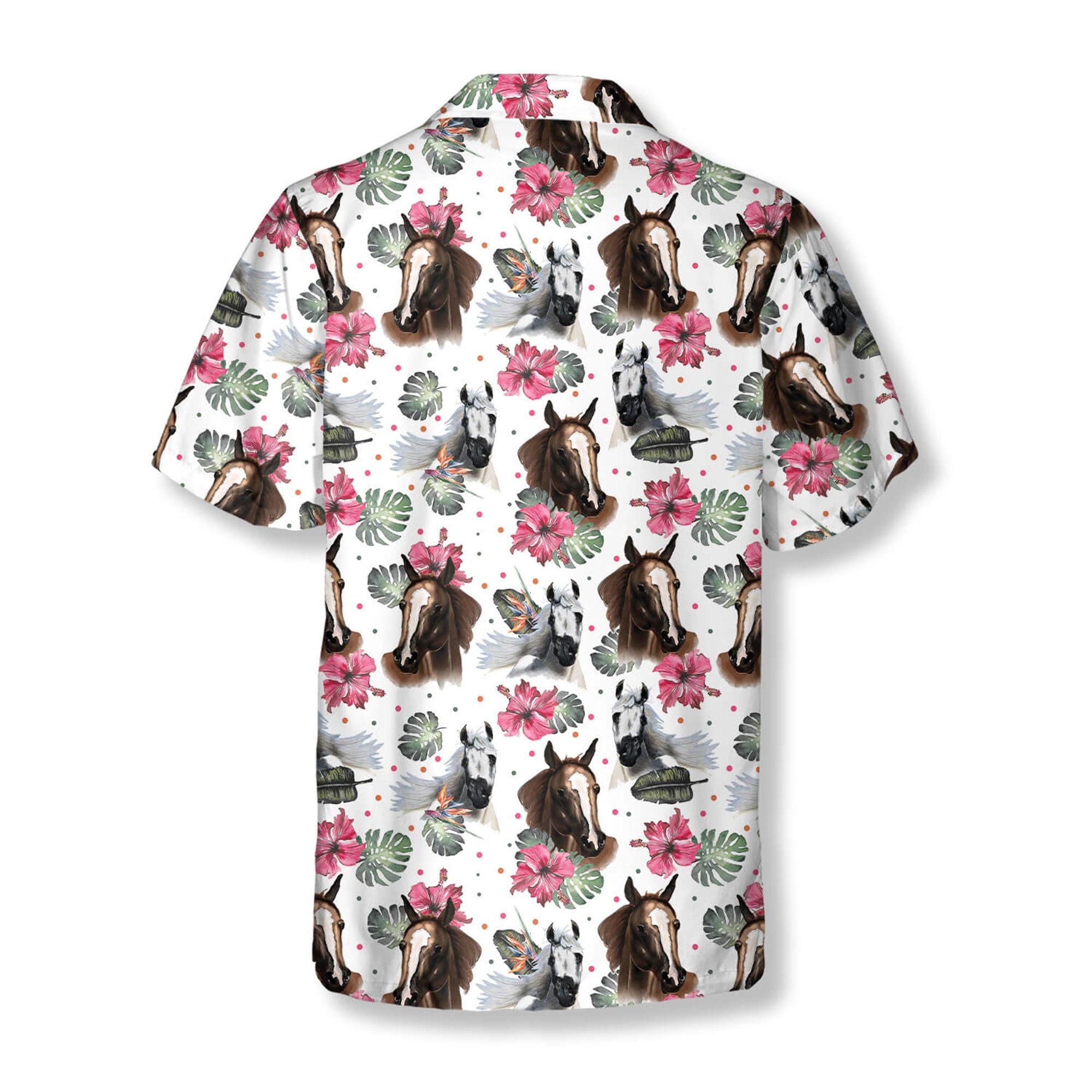 Horse Heads Floral Hawaiian Shirt, Horse Lover Aloha Shirt for Men