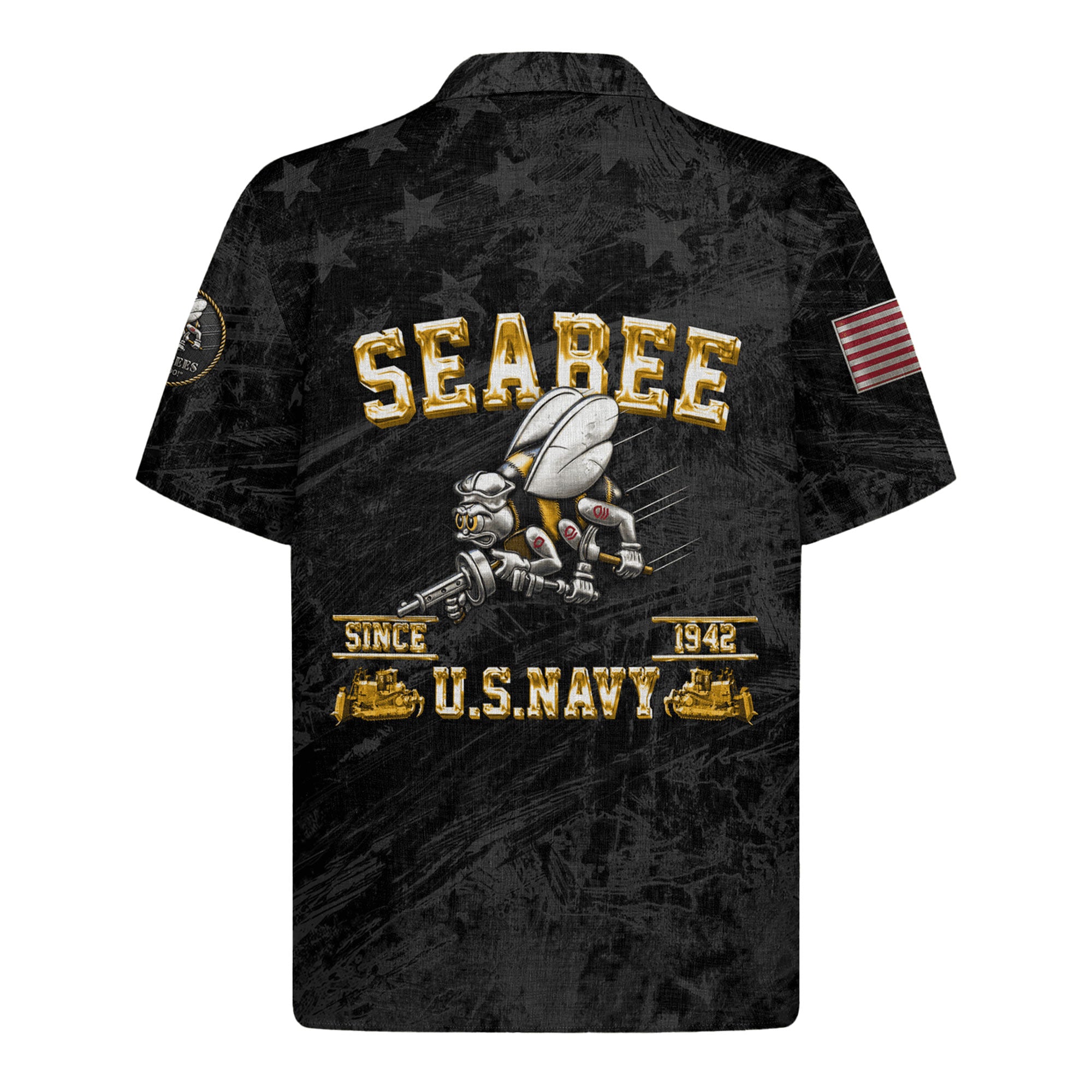 US Navy Seabees Aloha Shirt, 250th Anniversary Patriotic Beach Shirt