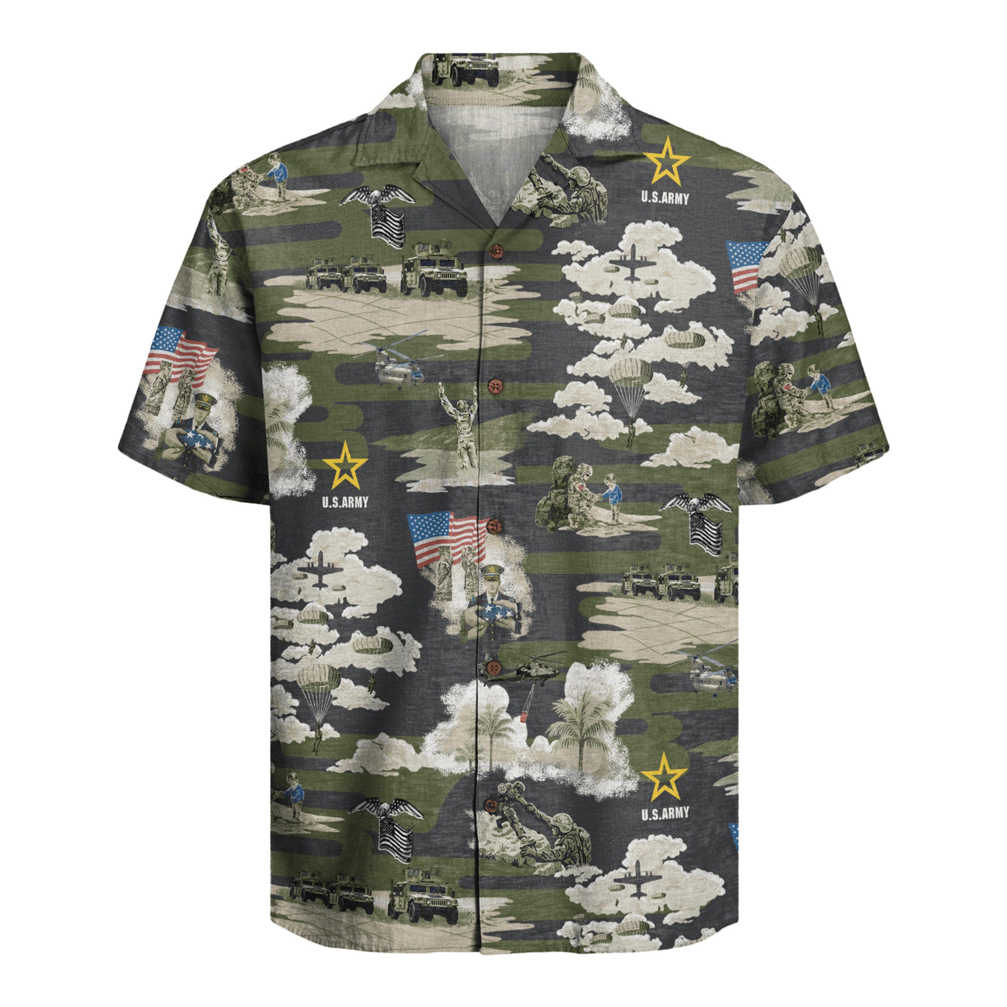 US Army 250th Anniversary Hawaiian Shirt, Patriotic Aloha Shirt