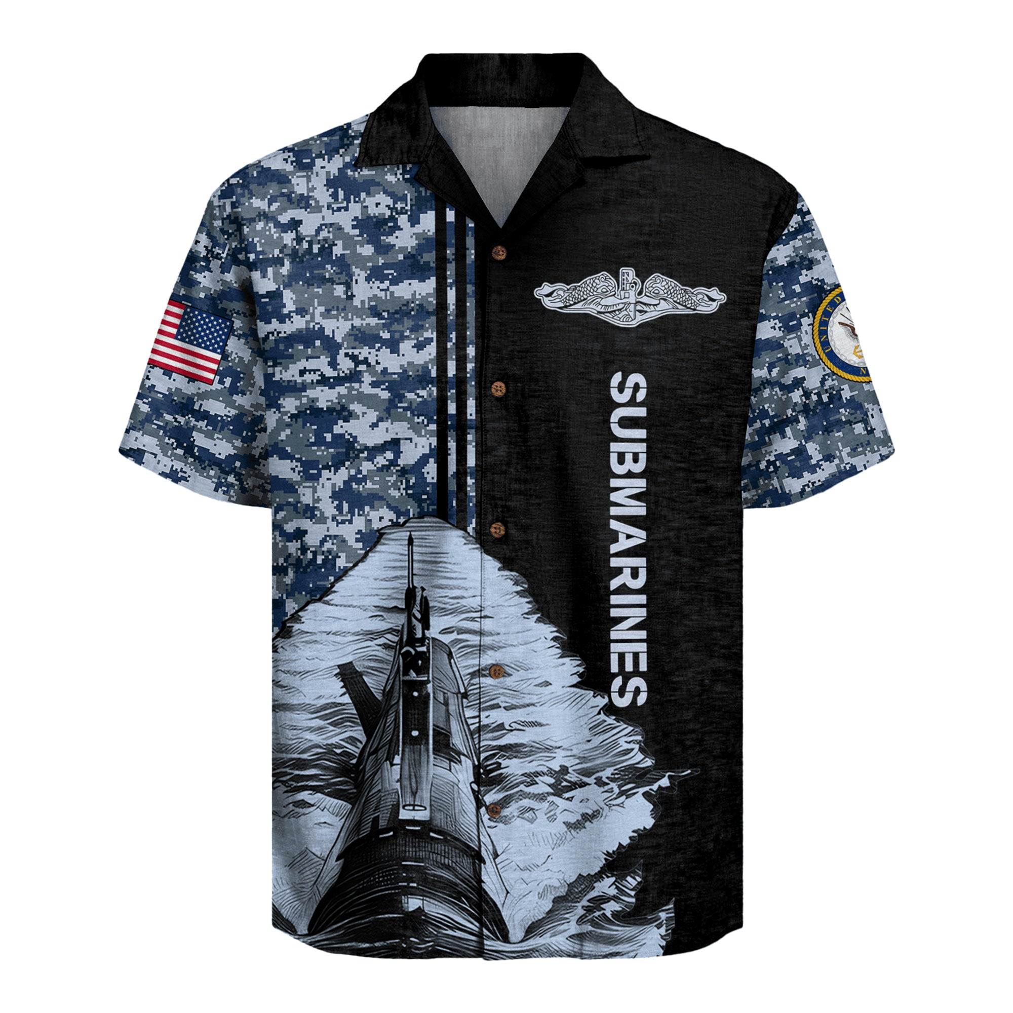 US Navy Submarine Hawaiian Shirt, Military Pride Silent Service Aloha Shirt
