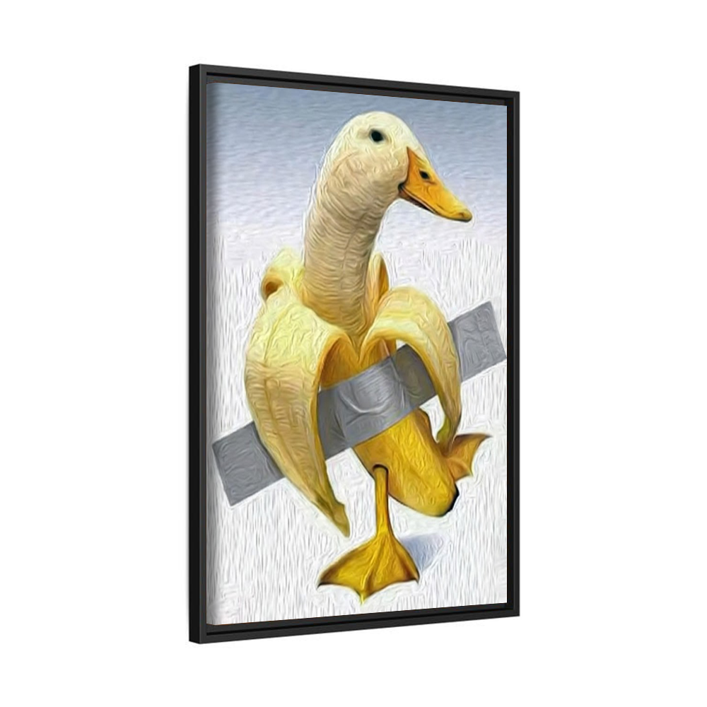Duck Banana Surreal Canvas Wall Art – Humorous Animal Artwork for Modern Decor