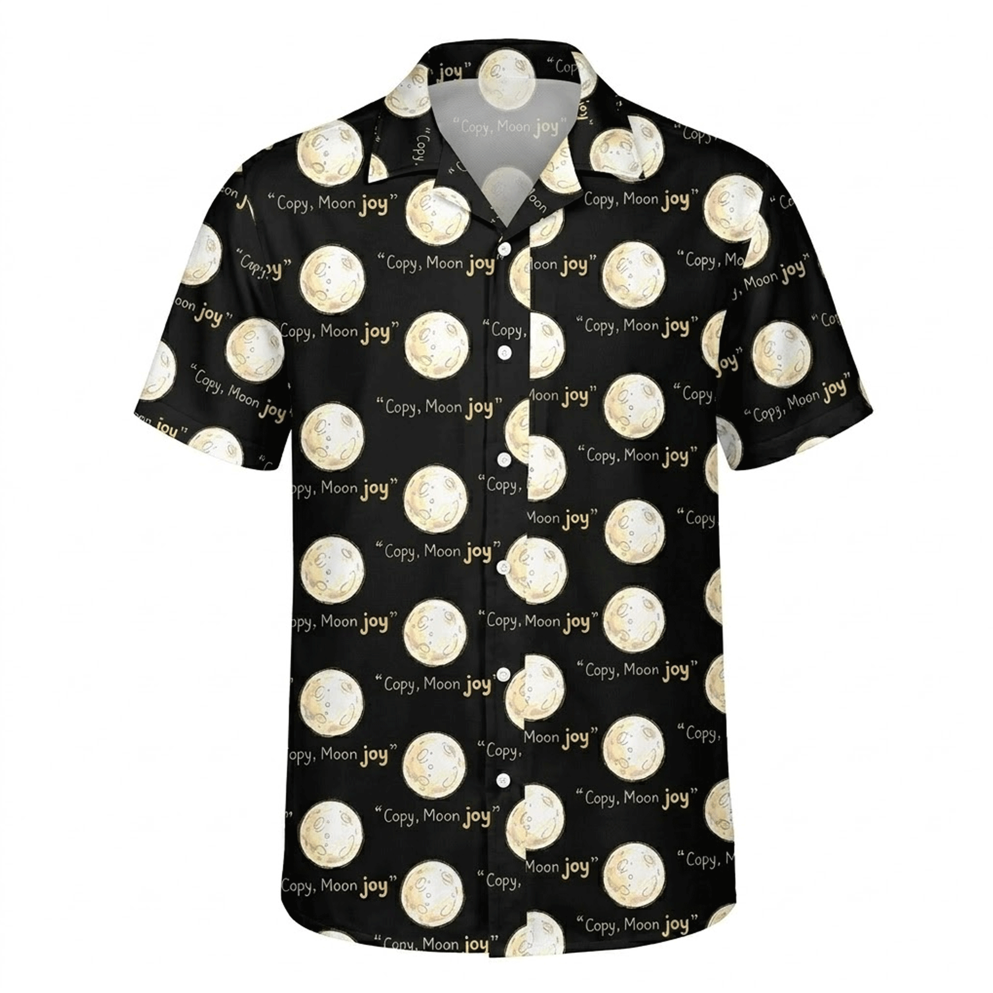 Copy Moon Joy Hawaiian Shirt Minimal Moon Phase Aloha Button Down That Stands Out