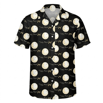 Copy Moon Joy Hawaiian Shirt Minimal Moon Phase Aloha Button Down That Stands Out