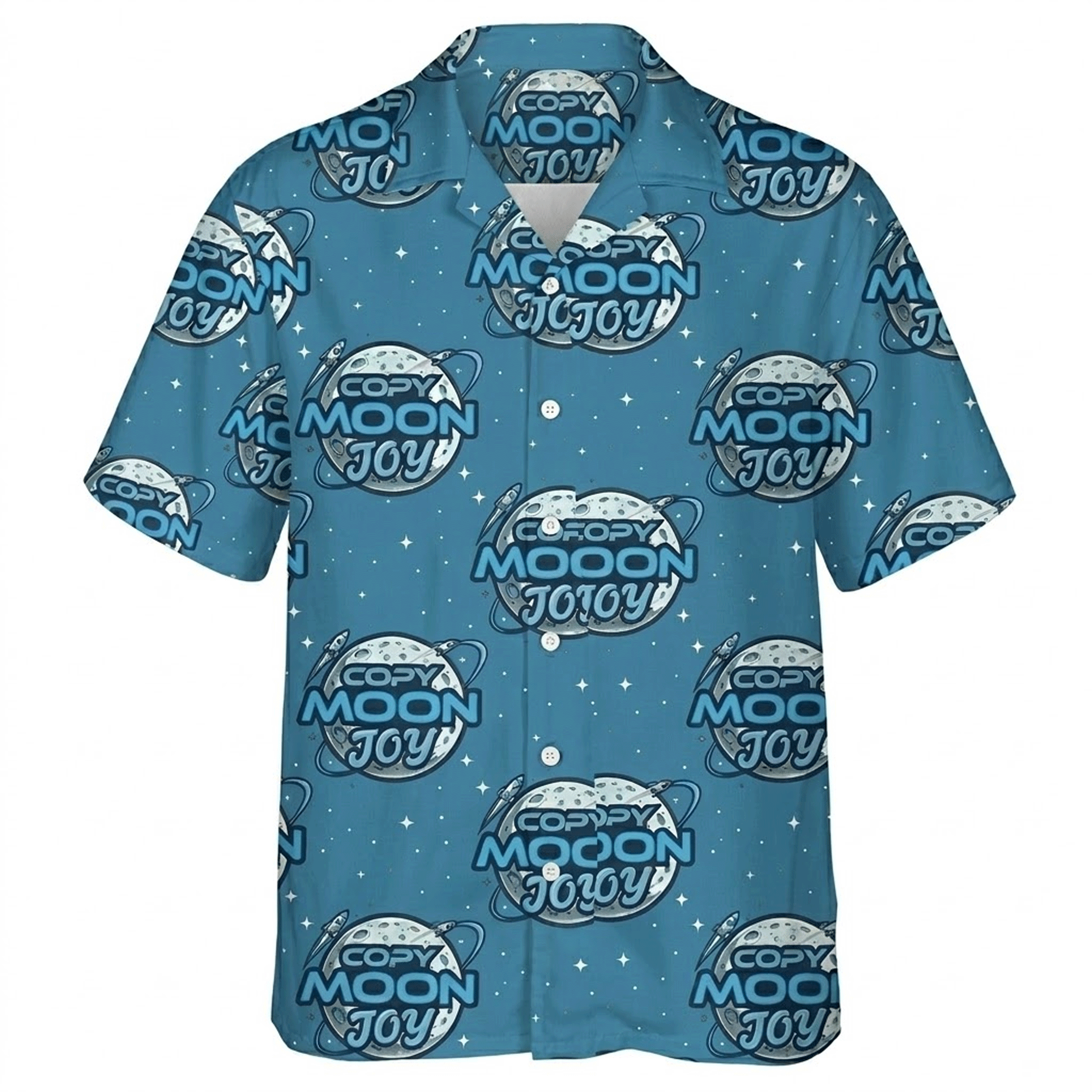 Galaxy Moon Hawaiian Shirt Cosmic Space Aloha Button Down That Stands Out