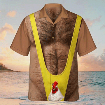 Funny Yellow Mankini & Hairy Muscle Hawaiian Shirt
