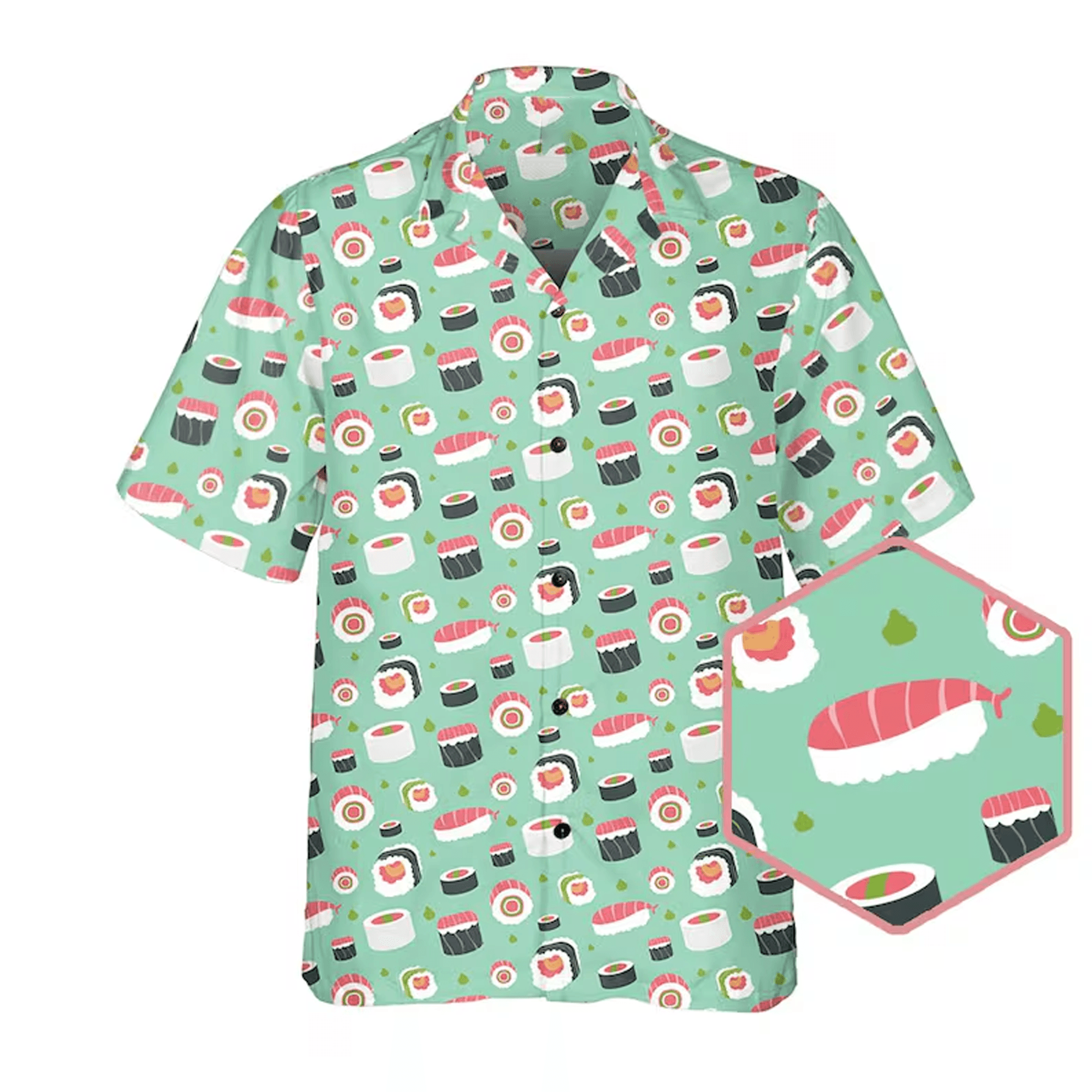 Sushi Hawaiian Shirt Japanese Food Aloha Shirt Funny Foodie Gift Tropical Button Down