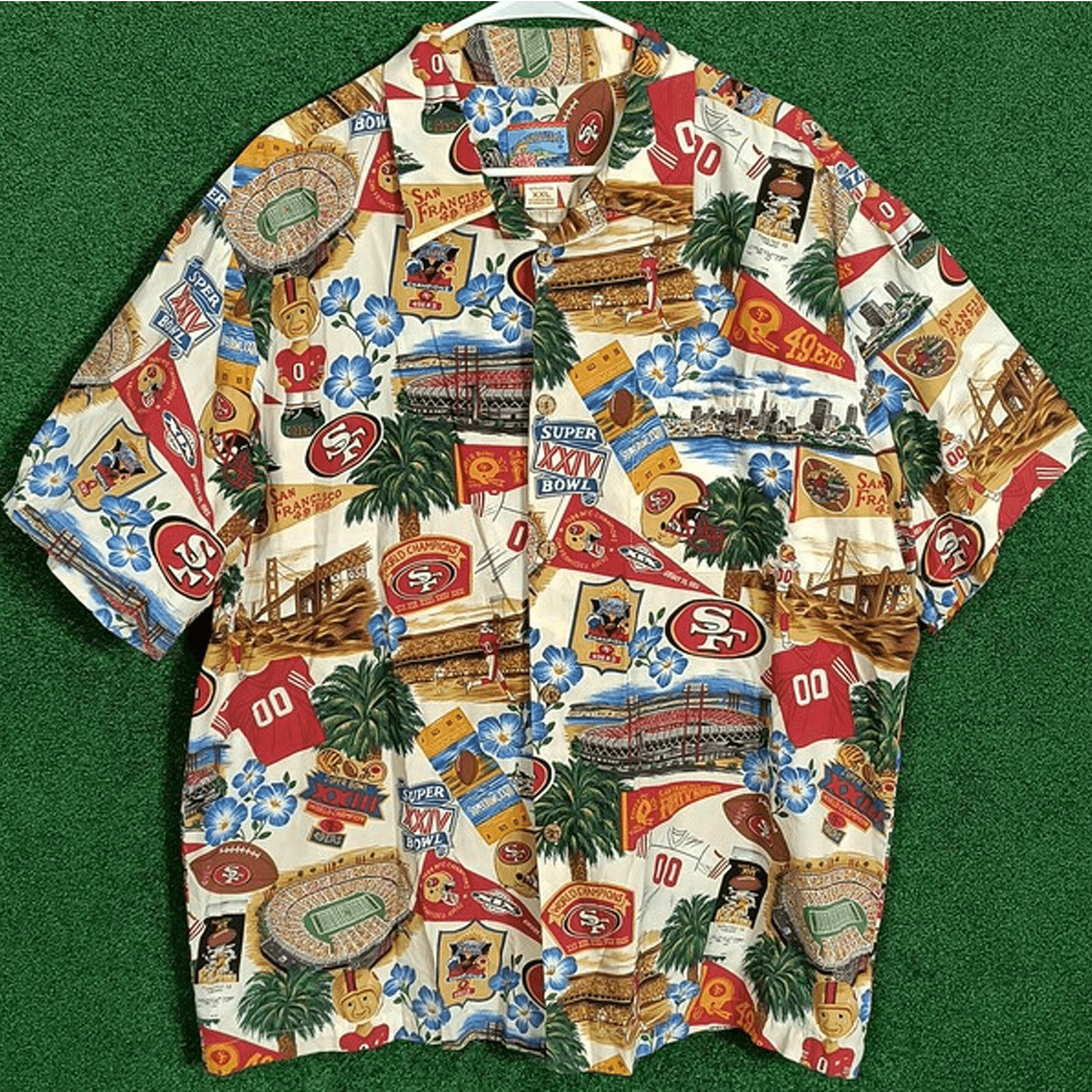 Vintage San Francisco 49ers Hawaiian Shirt XXL  Reyn Spooner Joe Kealoha NFL Button Down Super Bowl NFC Champs