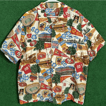 Vintage San Francisco 49ers Hawaiian Shirt XXL  Reyn Spooner Joe Kealoha NFL Button Down Super Bowl NFC Champs