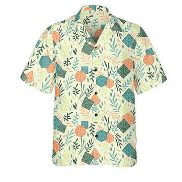 DnD Hawaiian Shirt  RPG Dice Print Aloha Button Up Dungeon Master Gift for Dungeons & Dragons Fans