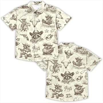 Vintage Western Cowboy Hawaiian Shirt  Retro Rodeo Aloha Button Down Summer Beach Outfit for Dad That Stands Out