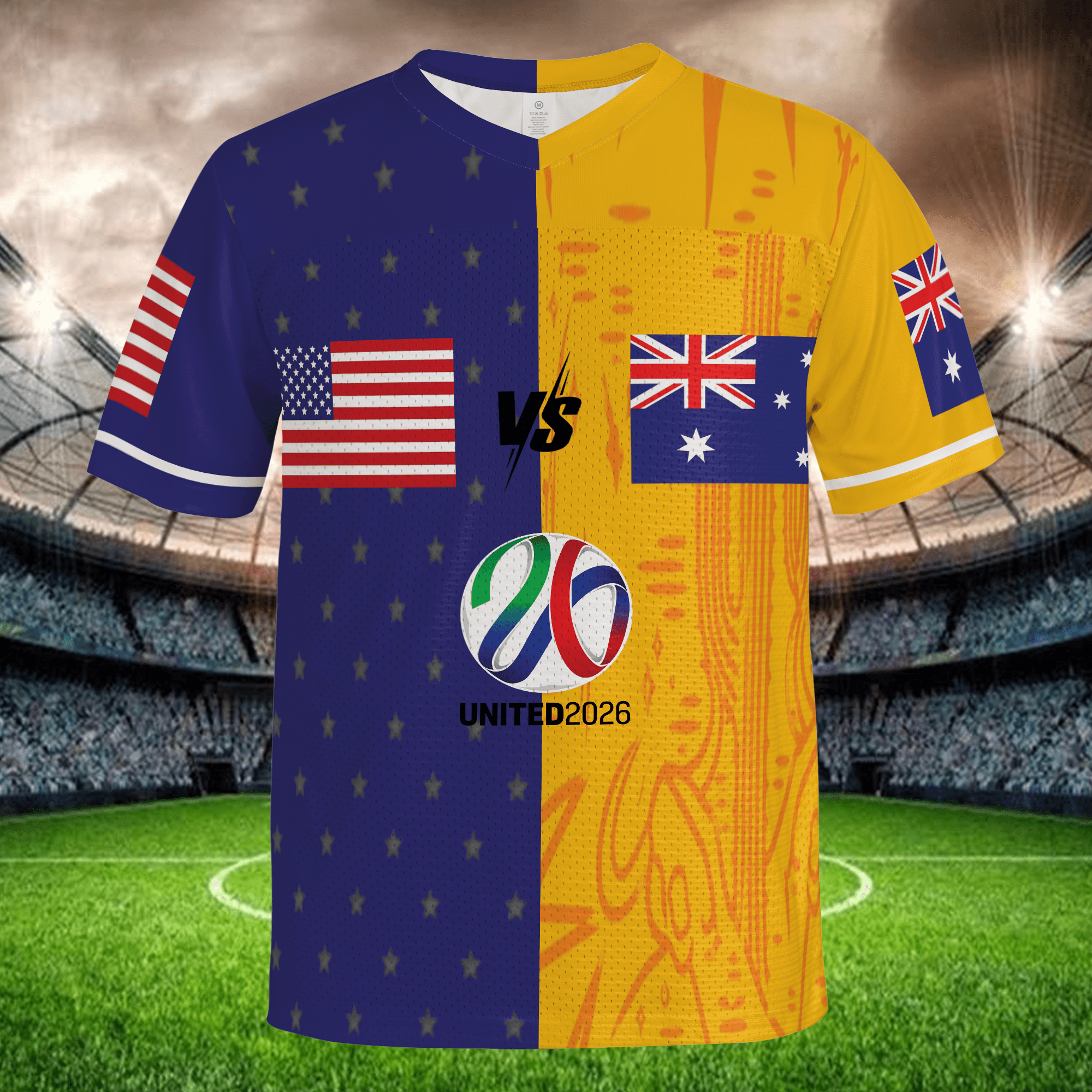 Stand Out Blue Yellow Jersey, Custom Name Number, Unique Split Soccer Shirt