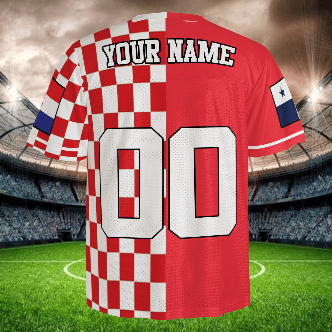 Iconic Checker Football Jersey, Personalized Name Number Shirt