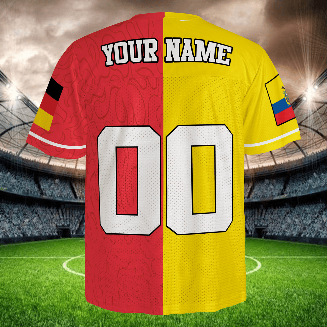 Germany vs South America Split Soccer Jersey, Custom Name Number Football Shirt, Two Tone Fan Apparel
