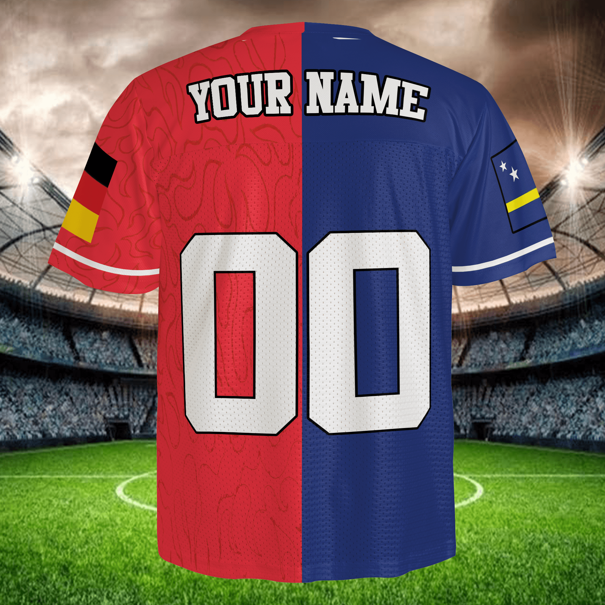 Red vs Blue Football Jersey, Custom Name Number Soccer Shirt