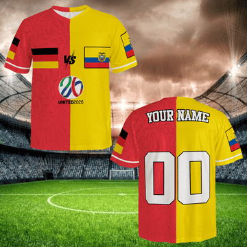 Germany vs South America Split Soccer Jersey, Custom Name Number Football Shirt, Two Tone Fan Apparel