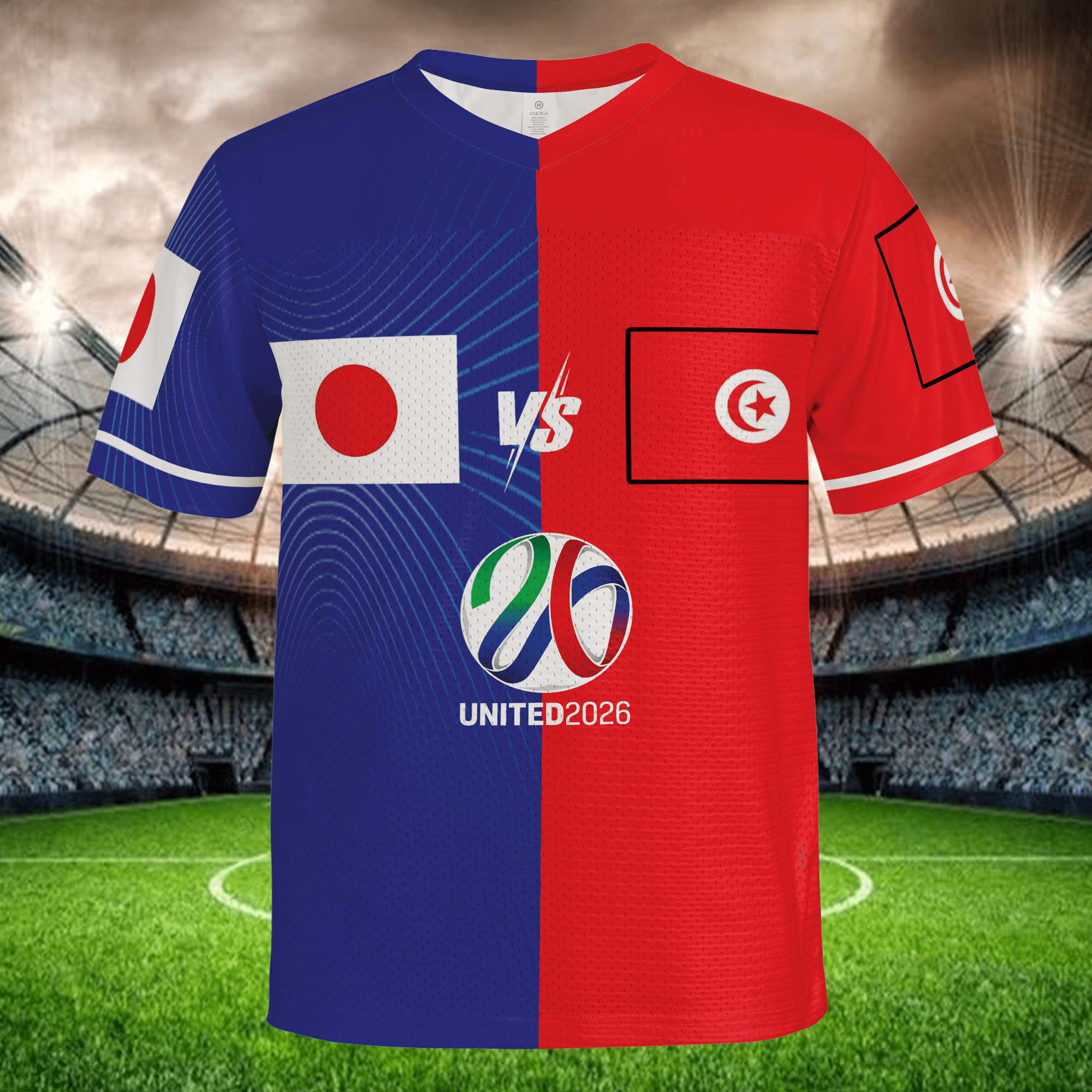 Custom Blue Red Soccer Jersey, Personalized Name Number Fan Shirt