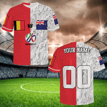 Marble Pattern Split Soccer Jersey, Red White Custom Name Number Shirt