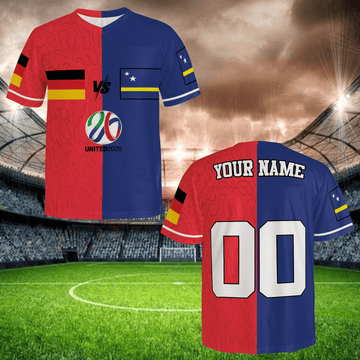 Red vs Blue Football Jersey, Custom Name Number Soccer Shirt