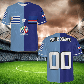 Two Tone Blue Football Jersey, Custom Name Number Apparel