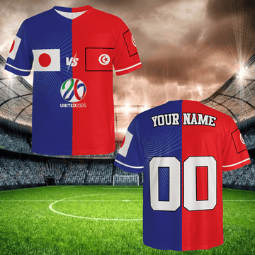 Custom Blue Red Soccer Jersey, Personalized Name Number Fan Shirt