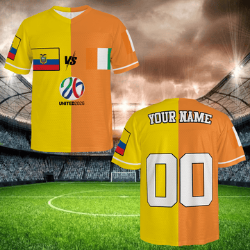 Custom Split Soccer Jersey Yellow Orange, Personalized Football Shirt