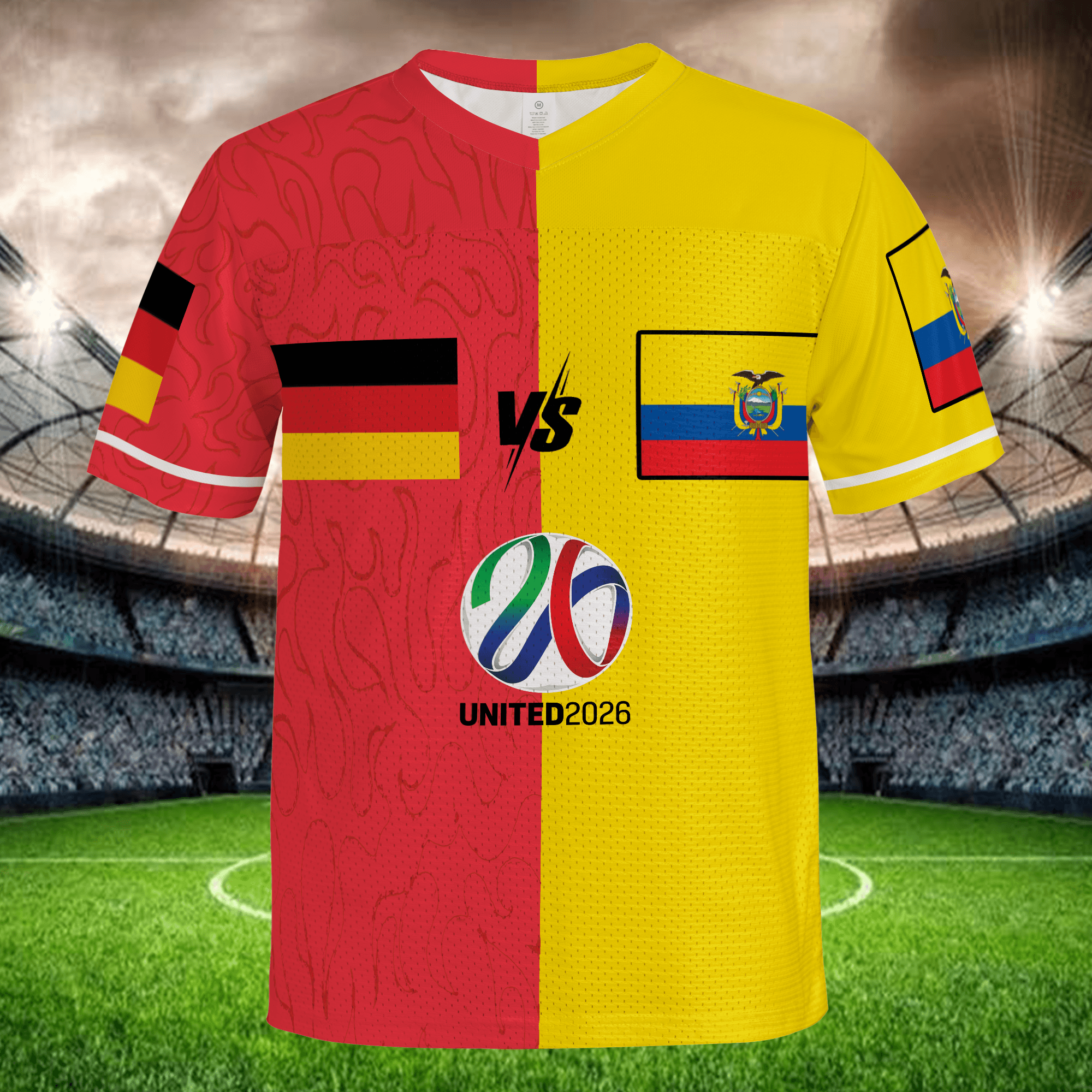 Germany vs South America Split Soccer Jersey, Custom Name Number Football Shirt, Two Tone Fan Apparel