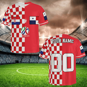 Iconic Checker Football Jersey, Personalized Name Number Shirt