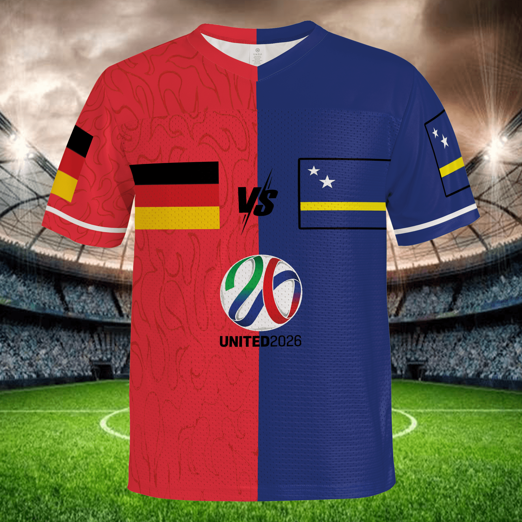 Red vs Blue Football Jersey, Custom Name Number Soccer Shirt