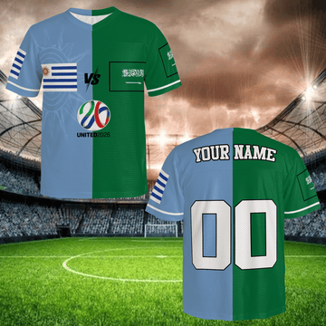 Blue Green Soccer Jersey, Personalized Name Number Shirt