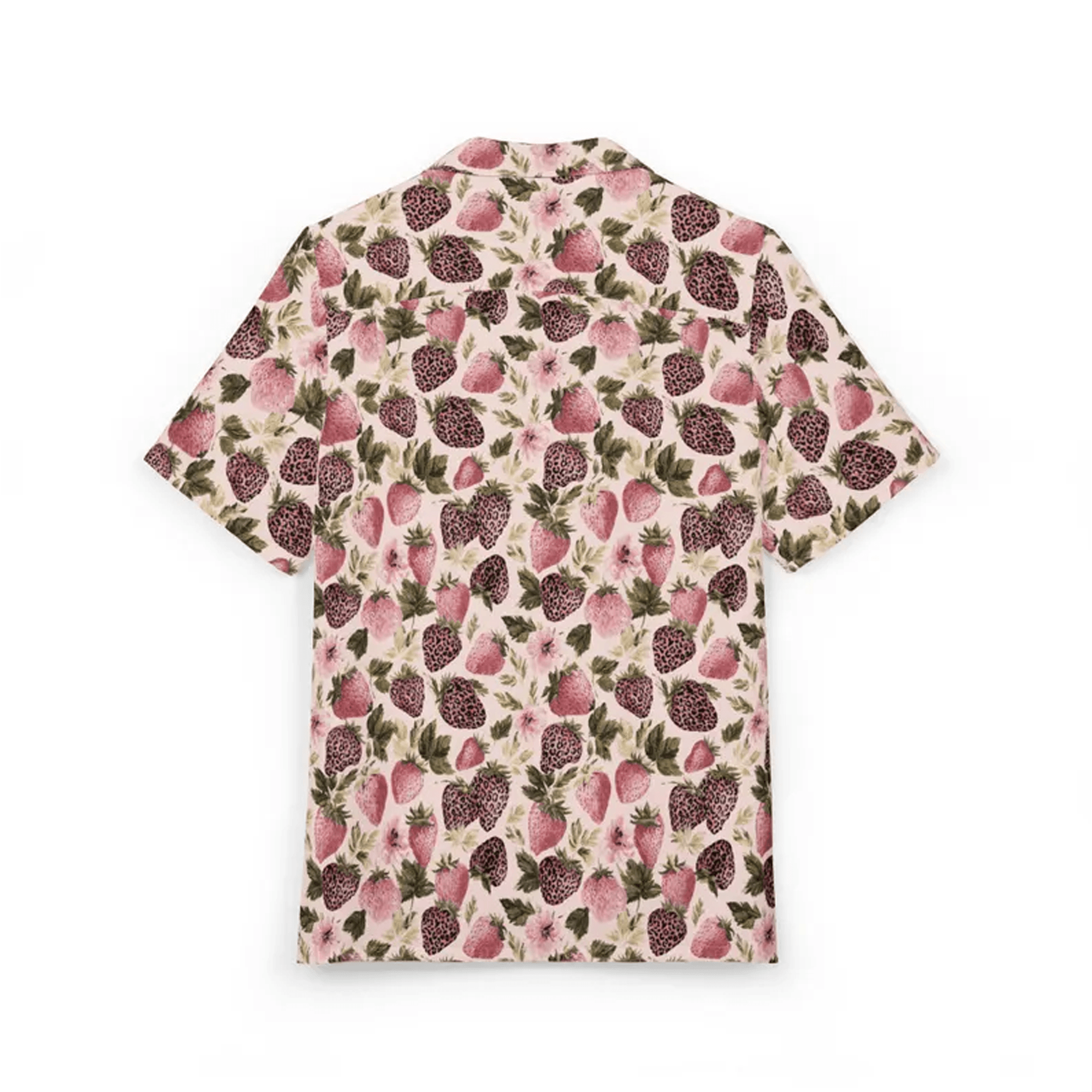 Pink Strawberry Floral Hawaiian Shirt Unisex Button Down AOP Cute Summer Shirt for Mom or Dad