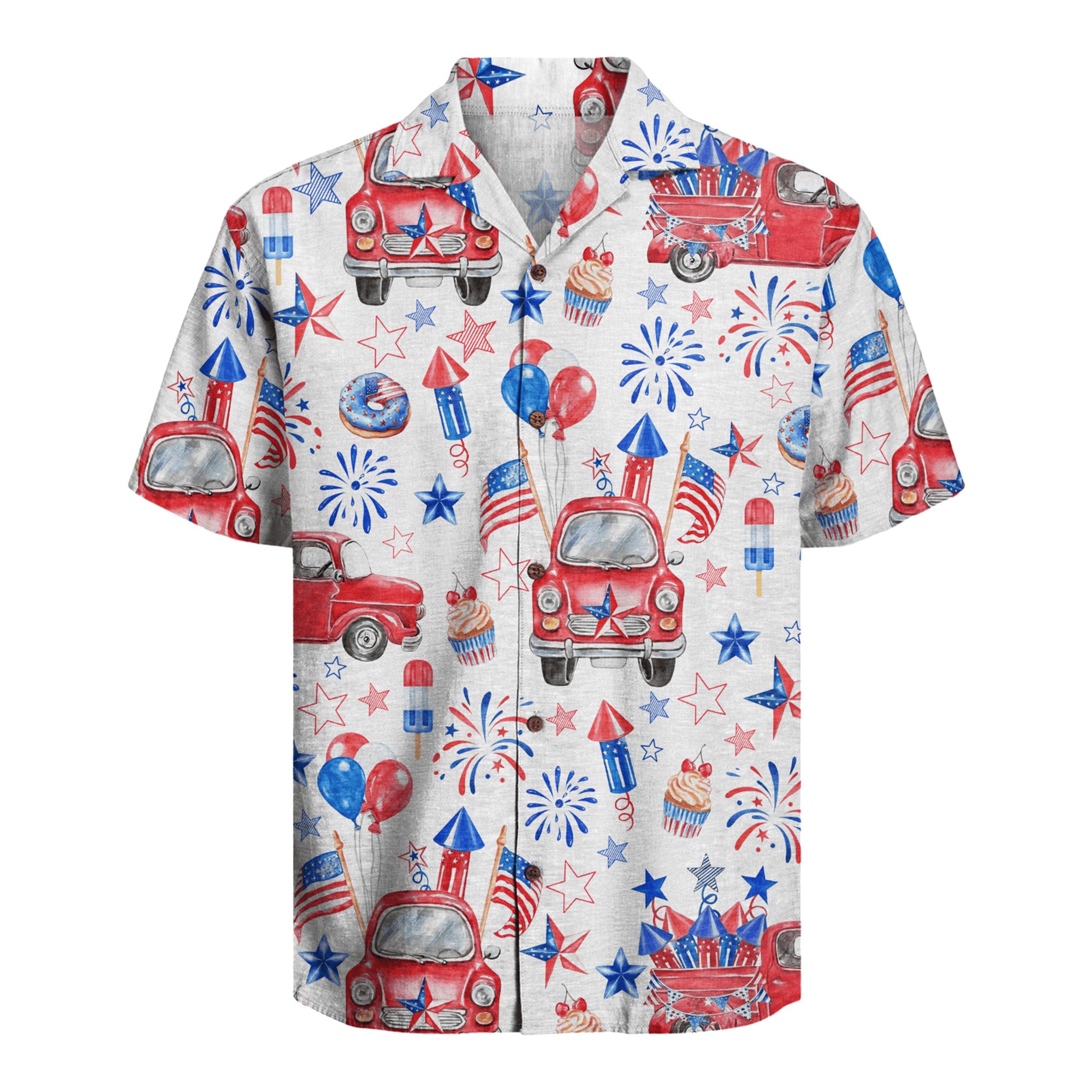 USA Celebration Hawaiian Shirt, Patriotic 4th of July Aloha Shirt