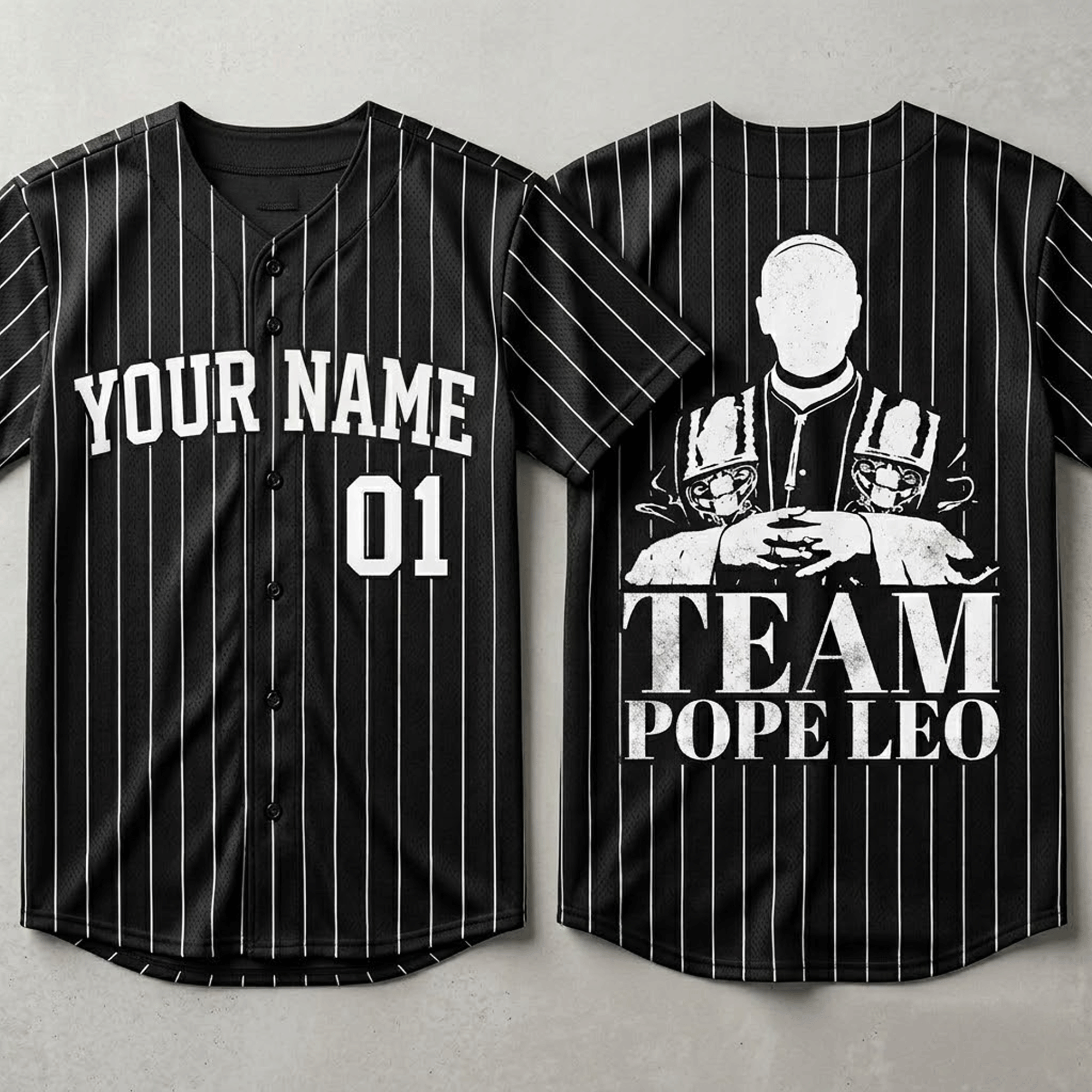 Custom Name Team Pope Leo Baseball Jersey Personalized Name Number Shirt Christian Fan Apparel Gift