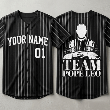 Custom Name Team Pope Leo Baseball Jersey Personalized Name Number Shirt Christian Fan Apparel Gift