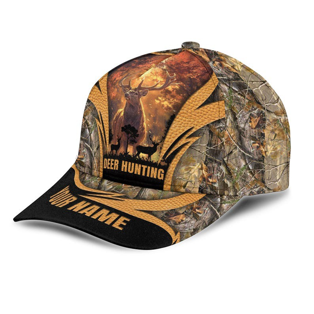 Custom Name Deer Hunting Cap – Personalized Camo Hat for Hunters | Outdoor Gift