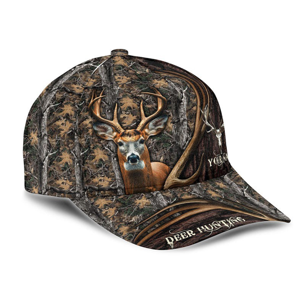 Custom Name Deer Hunting Cap – Personalized Camo Baseball Hat Gift for Hunters & Outdoor Men