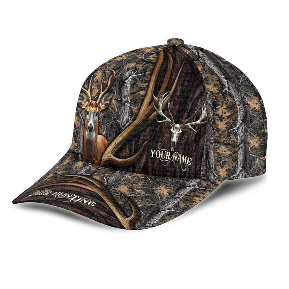 Custom Name Deer Hunting Cap – Personalized Camo Baseball Hat Gift for Hunters & Outdoor Men