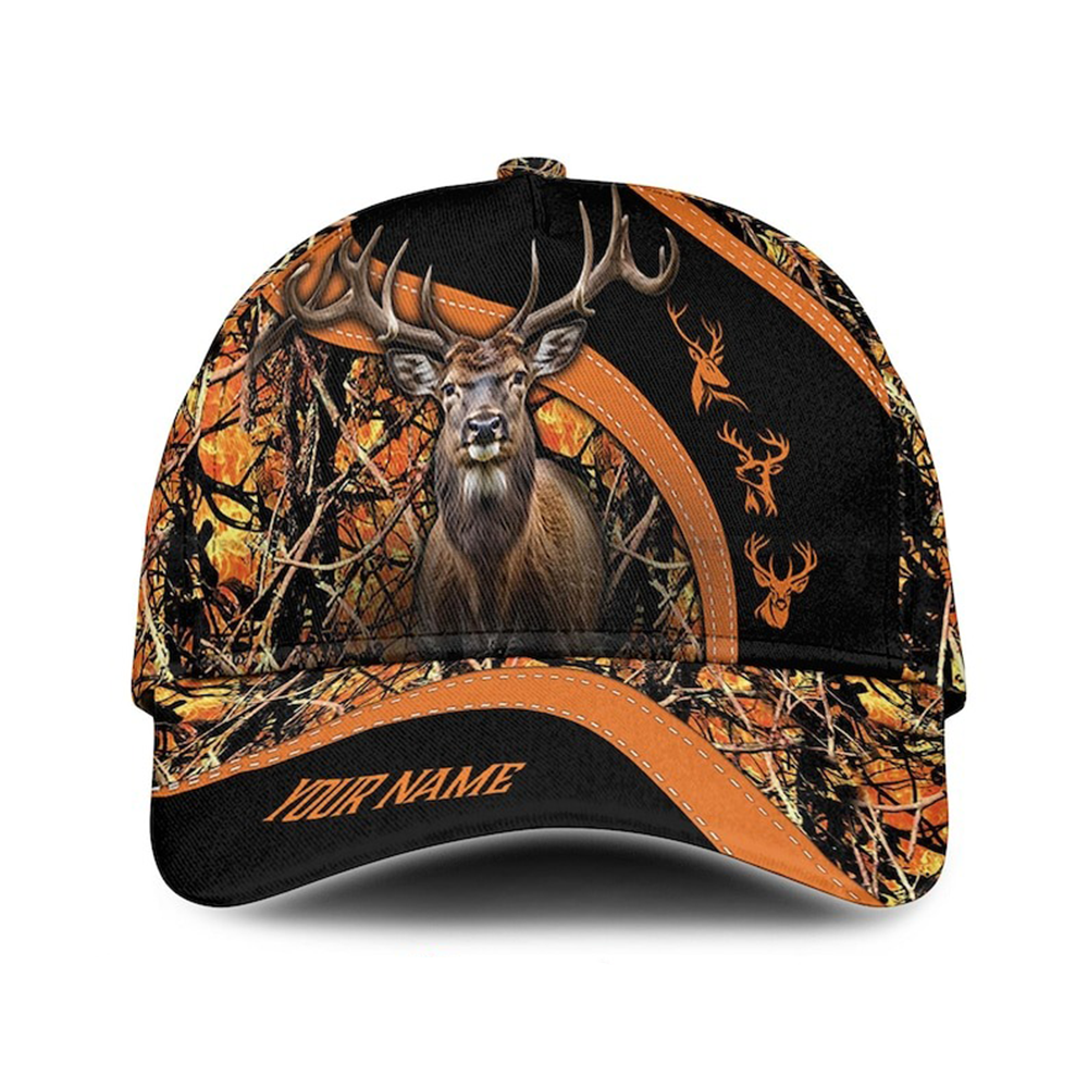 Custom Name Deer Hunting Cap – Personalized Camo Hat for Men, Hunter Gift, Outdoor Camouflage Baseball Cap