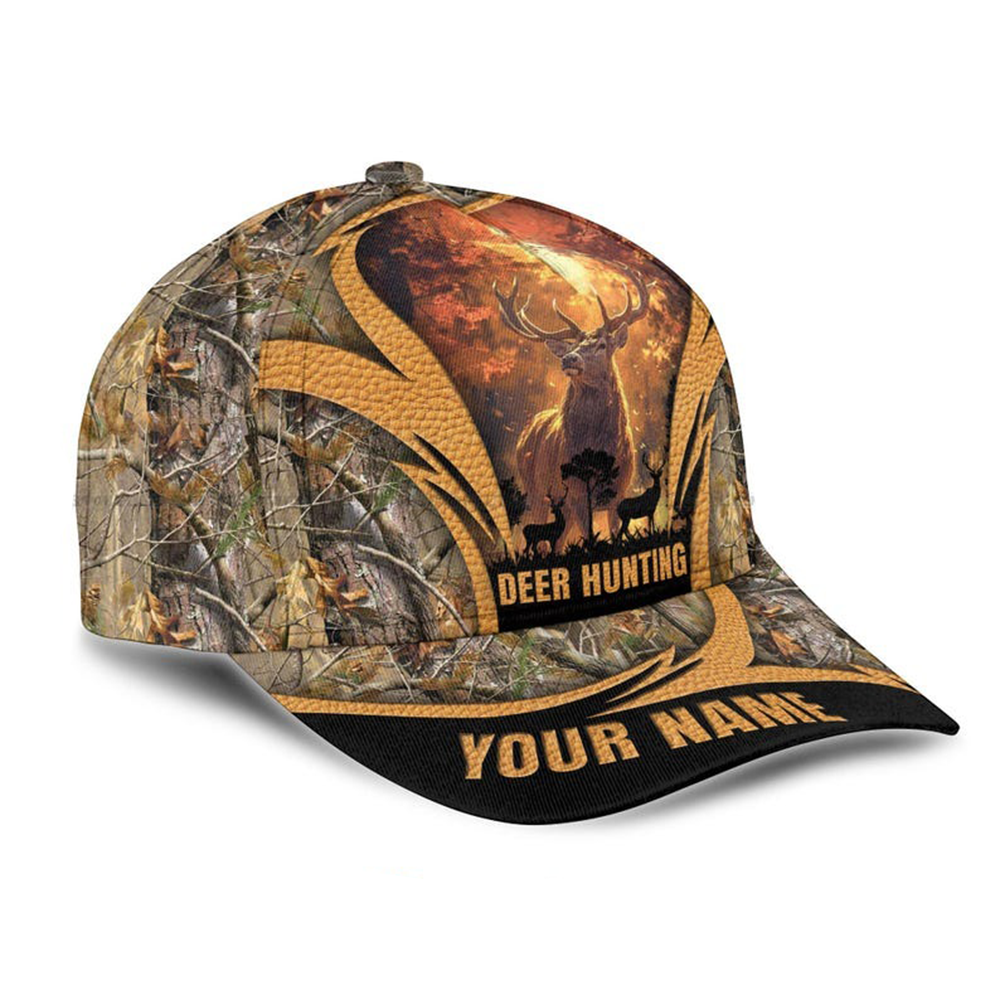 Custom Name Deer Hunting Cap – Personalized Camo Hat for Hunters | Outdoor Gift