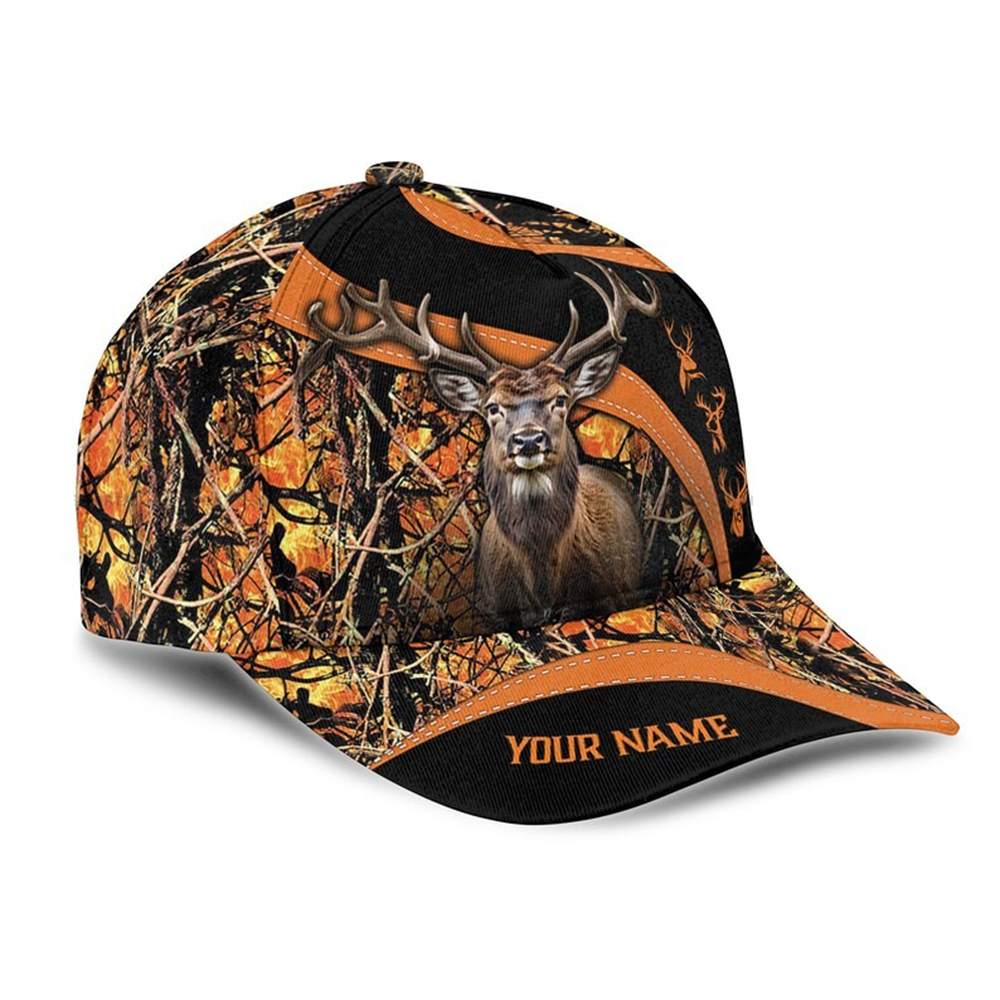 Custom Name Deer Hunting Cap – Personalized Camo Hat for Men, Hunter Gift, Outdoor Camouflage Baseball Cap