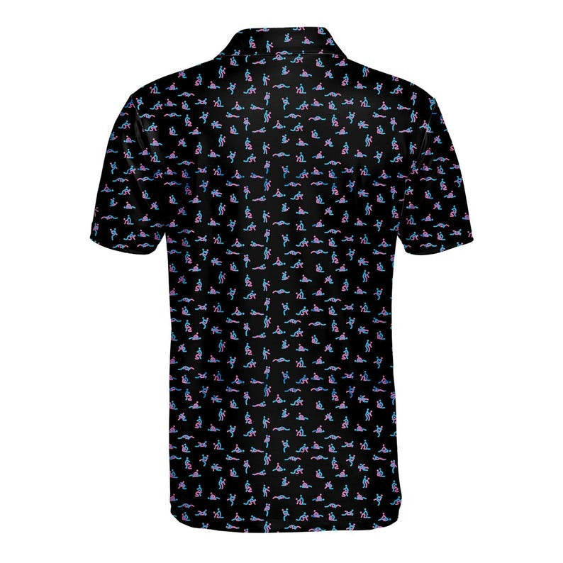 Funny Golf Polo Shirt for Men, Lightweight Short Sleeve Button-Up Golf Shirt, Summer Golf Shirt for Golf Lovers