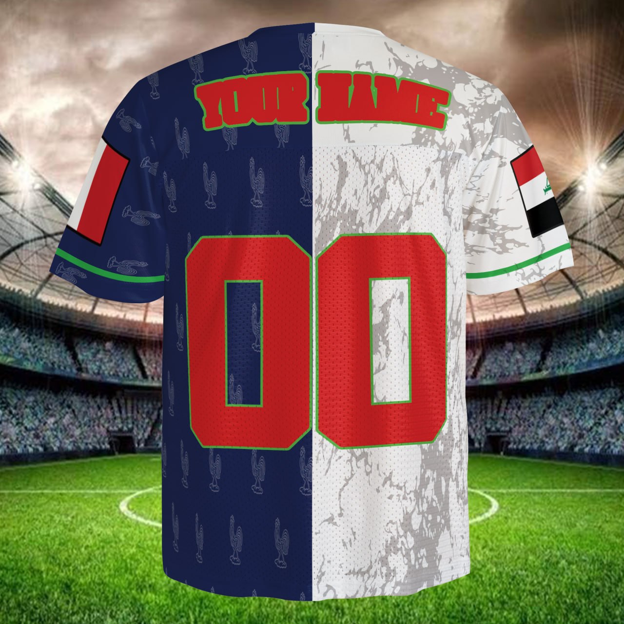 Navy White Split Soccer Jersey Custom Name & Number, Limited Fan Edition