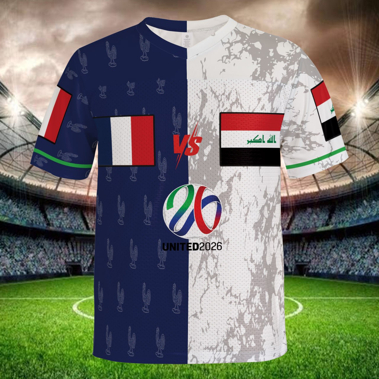 Navy White Split Soccer Jersey Custom Name & Number, Limited Fan Edition